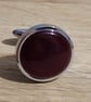 Dark red hand turned resin insert cufflinks - Image 3