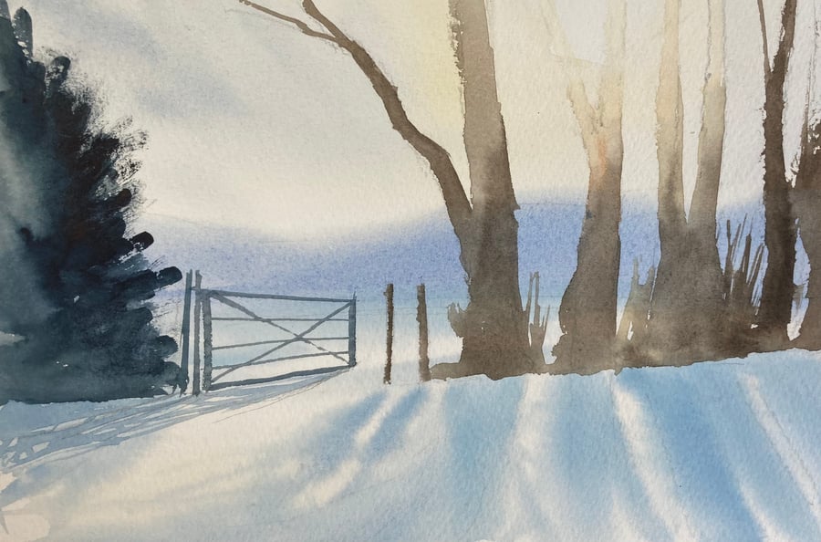 Winter light study (Pure Original Watercolour)
