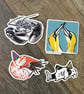 Party Nautilus Lino Print Vinyl Sticker - Image 3