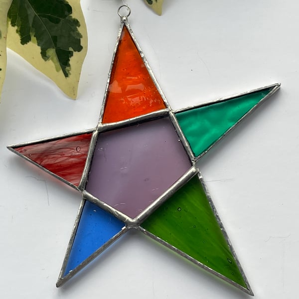 Stained Glass Star Suncatcher Decoration 