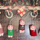 Felt pigs in blankets Christmas decorations