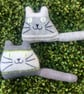 Grey hand knitted kitten decoration  - Image 2
