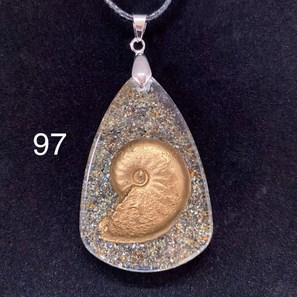 Ammonite necklace , 23 mm gorgeous ammonite 