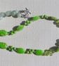 Green Sea Sediment Jasper, Peridot & Green Jade Gemstone Beaded Necklace - Image 5