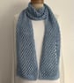 COTTON scarf. ' Breeze'. Lightweight , all-seasons. Sky blue. - Image 7