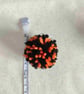 Orange and black pom pom earrings  - Image 3