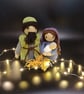 Handmade Crochet Nativity Set: Mary, Joseph, Jesus, Manger - Image 6