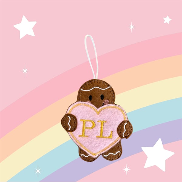 P.Louise obsessed gingerbread Embroidered Hanging Keepsake 