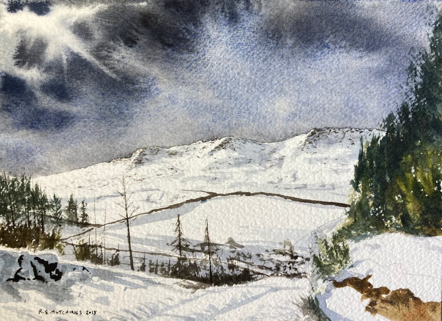 Nordic light (Pure Original Watercolour FULLY MOUNTED 8” x 6")