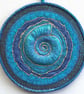AMP902- Ammonite Mandala Wall Hanging-15cm diameter-Turquoise-Blue-Gold