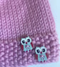 Baby hat pink hand knit 3-12 months - Image 2