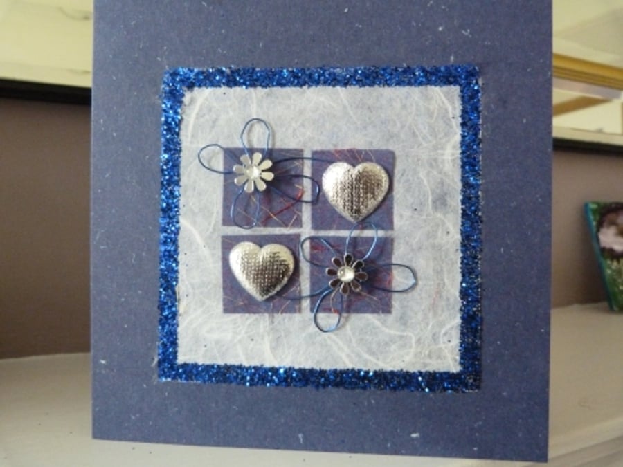 Dark Blue Hearts and more Hearts Card