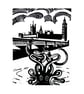 Release the Kraken Linocut