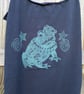upcycled lino print jester toad vest top sized extra large - Image 2