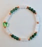 Moss Agate And Rose Quartz Bracelet With Swarovski Butterfly - Handmade In Devon - Image 10