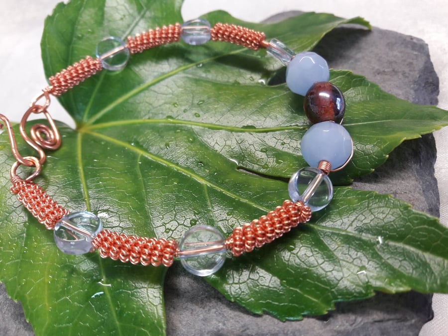 SALE Coiled Wire Copper Bracelet Bangle