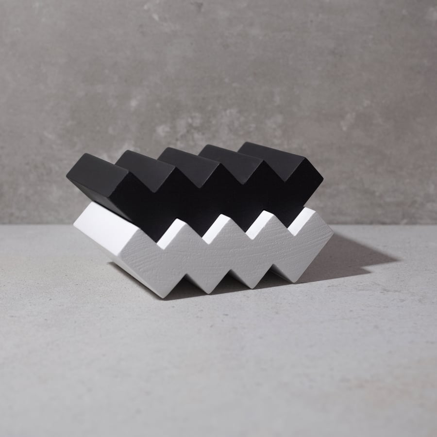 Black or White Zig Zag Luxury Soap Dish. Concrete Home Decor. Toothbrush holder