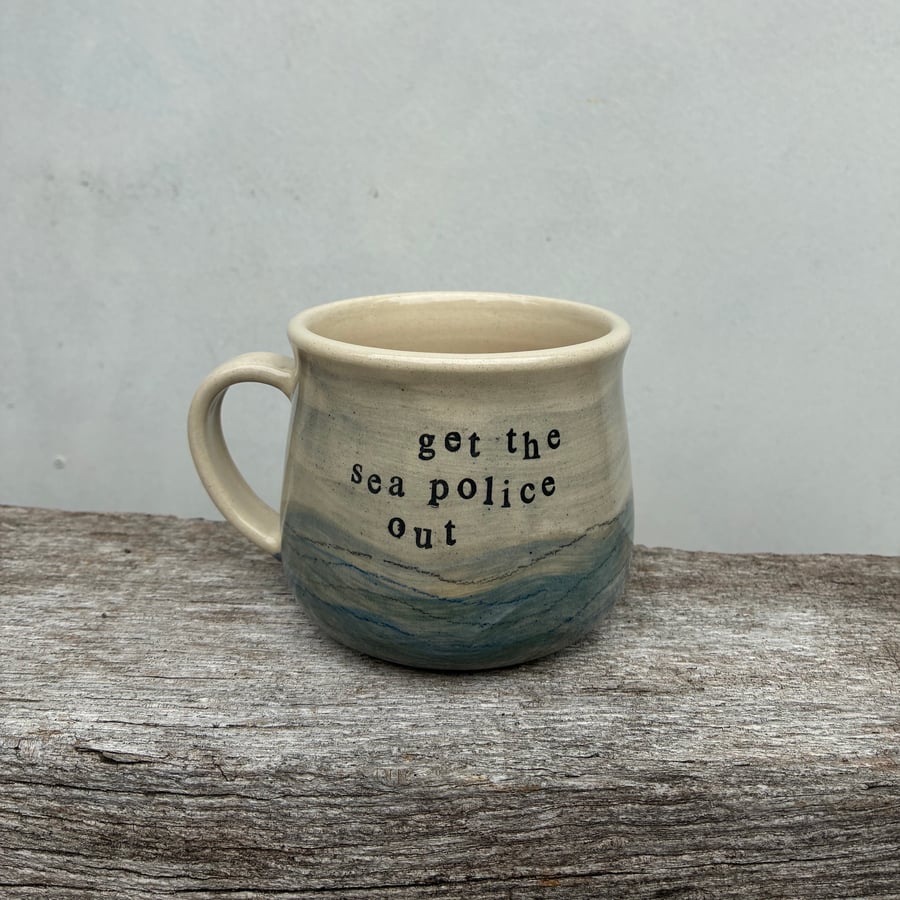 Handmade ceramic mug "Sea Police"