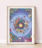 'Nature Wheel of the Year' Illustration Print A4 Unframed  - Image 1