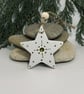 Imperfect Edition Rustic White and Gold Clay Hanging Star - Image 3