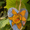 SALE - One of a Kind Hand Painted Daffodil Wooden Heart