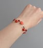 Bright Red Multi-strand Bracelet - Coral Red Three Strand Bracelets - Jewellery - Image 3