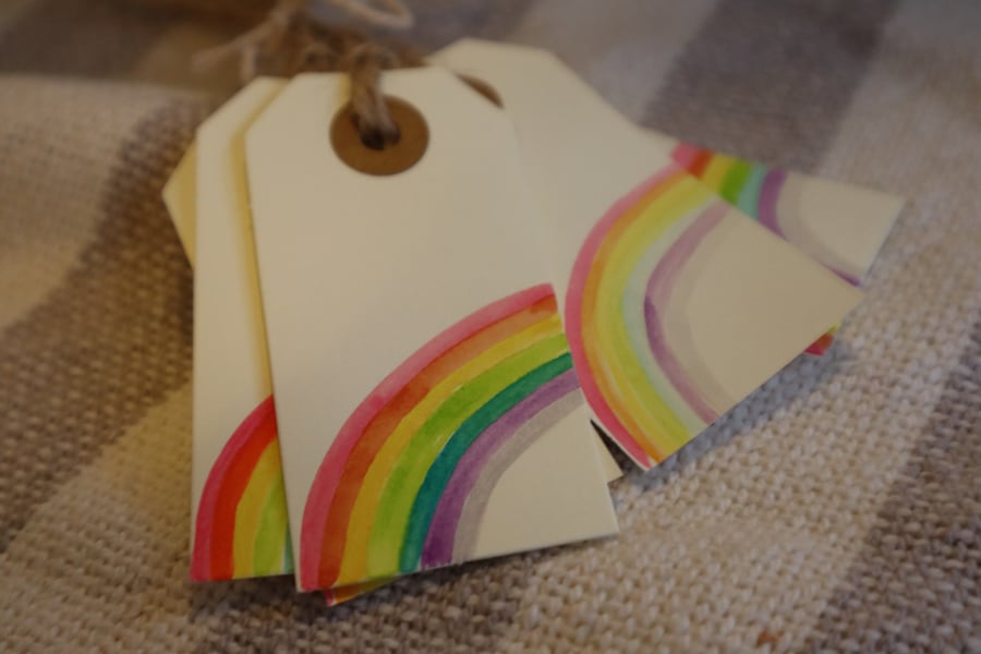 Rainbow gift tags - 5 tags