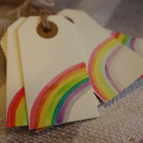 Rainbow gift tags - 5 tags