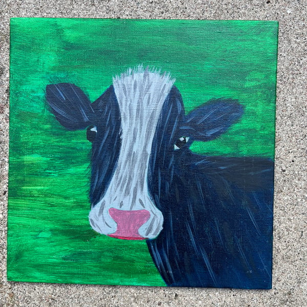 Canvas Cow Painting 