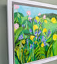 Acrylic Painting - original wild flower painting wooden box canvas framed - Image 8