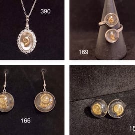 Ammonite jewellery bundle , 195 million years old 