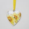 Daffodils wooden hanging heart decoration, mother's day gift,  decoupage 