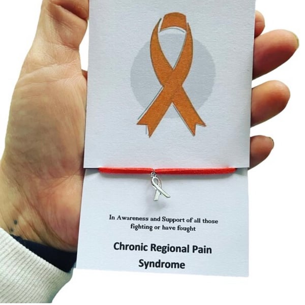 Chronic regional pain syndrome wish bracelet ribbon charm corded wish bracelet 