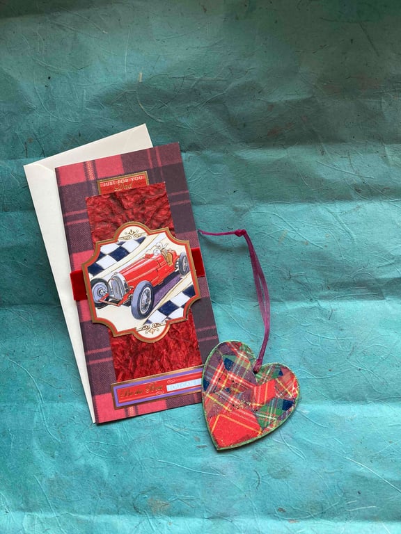 Birthday card and tartan heart for Dad 