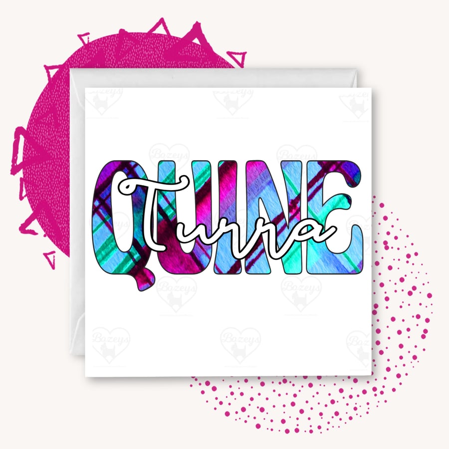 Turra Quine - Turriff - Tartan Doric Greetings Card