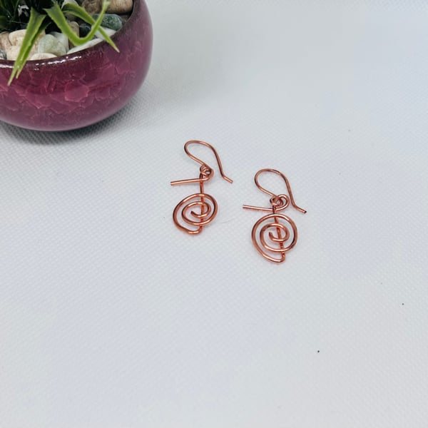 Reiki Symbol Copper Earrings - Spiritual, Mindfulness, Wellbeing