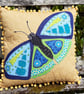 Beauteous Blue Butterfly Cushion - Image 2