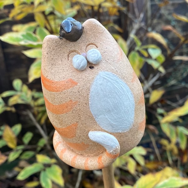 Ginger tabby cane topper