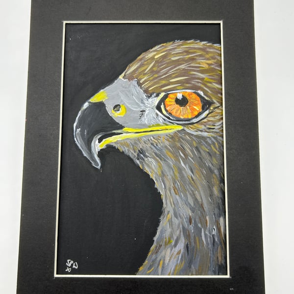 Original eagle painting 5x7" wildlife artwork 