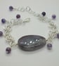 Chainmaille bracelet with Amethyst feature stone - Image 1
