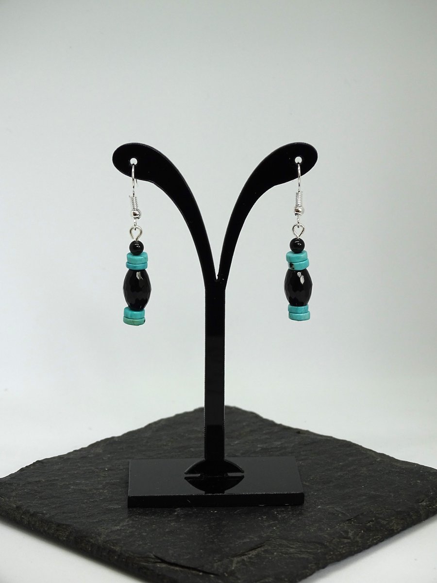 Turquoise & Black Earrings