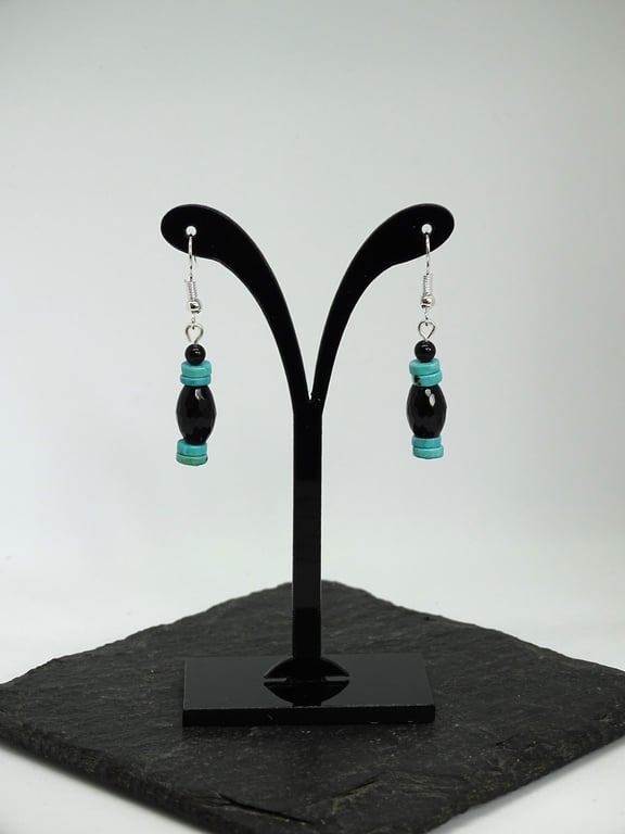 Turquoise & Black Earrings