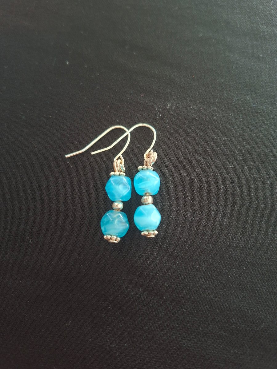 Handmade Blue Stone Earrings 