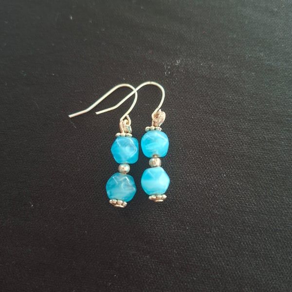 Handmade Blue Stone Earrings 