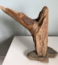 Handmade Driftwood Sculpture on Natural Stone  Modern Abstract Coastal Art Decor - Image 5
