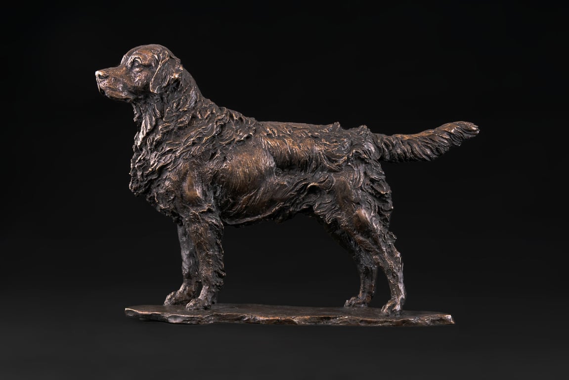 Foundry Bronze Standing Retriever Animal Statue Small Bronze Metal Sculpture