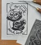'Hag and Heart Stones', Lino Print on Hosho Paper (VE2) - Image 1