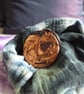 Dragon Mother and Egg Pyrography on Leather Keyring - Image 4