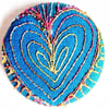 Buttons 1 inch button Hand Dyed Silks and Cottons Free Machine Embroidery Button