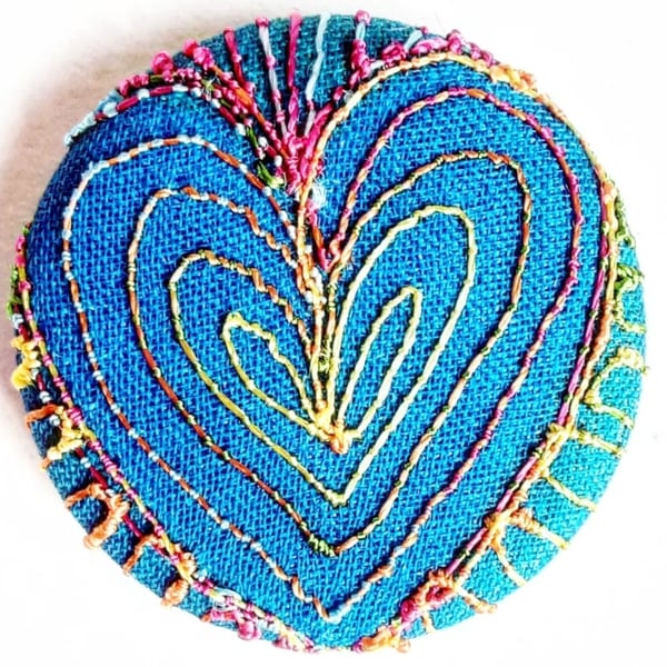 Buttons 1 inch button Hand Dyed Silks and Cottons Free Machine Embroidery Button